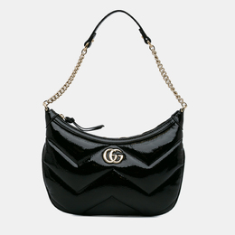 Gucci: Чёрная сумка  Marmont