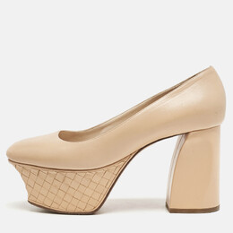 Bottega Veneta: Бежевые туфли  Intrecciato