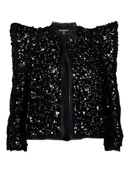 Balmain: Чёрная куртка 