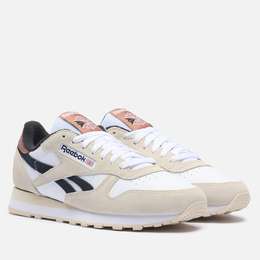 Reebok: Бежевые кроссовки  Classic Leather