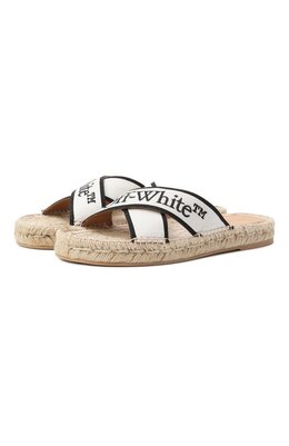 Off-White: Бежевые шлёпанцы 