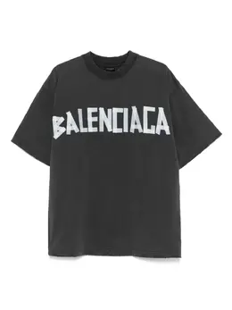 Balenciaga: Чёрная футболка 
