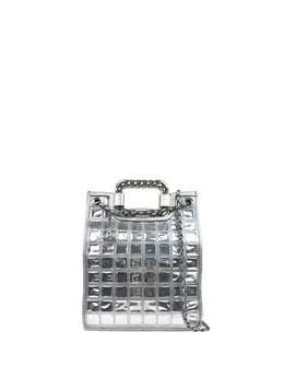 CHANEL Pre-Owned: Серебристая сумка-шоппер 