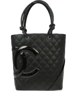 CHANEL Pre-Owned: Чёрная сумка-шоппер 