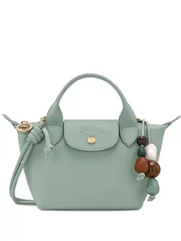 Longchamp: Зелёная сумка  Le Pliage