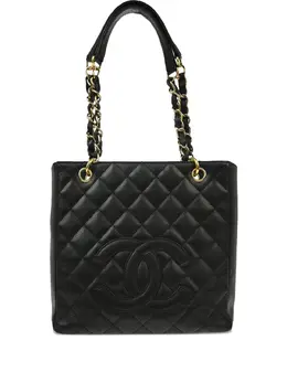CHANEL Pre-Owned: Чёрная сумка-шоппер 