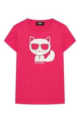 Karl Lagerfeld Kids: Розовая футболка 