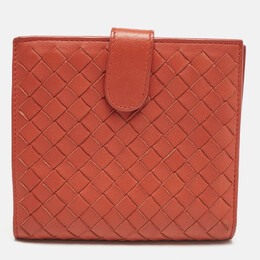 Bottega Veneta: Оранжевый кошелёк  Intrecciato