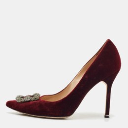 Manolo Blahnik: Бордовые туфли  Hangisi