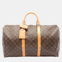 Louis Vuitton: Коричневая сумка  Keepall 50