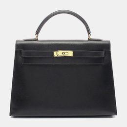 Hermes: Чёрная сумка  Kelly 32