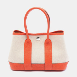 Hermes: Оранжевая сумка-шоппер 