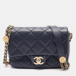 Chanel: Синяя сумка через плечо 