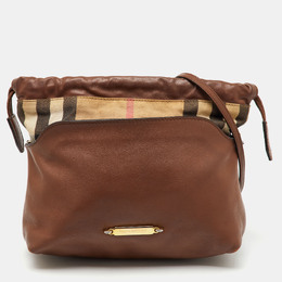 Burberry: Коричневая сумка через плечо  House Check