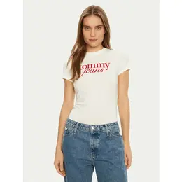 Tommy Jeans: Белая футболка 
