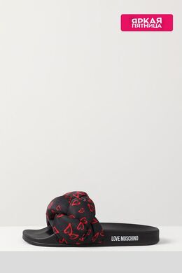 Love Moschino: Чёрные шлёпанцы 