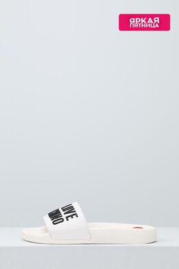 Love Moschino: Белые шлёпанцы 