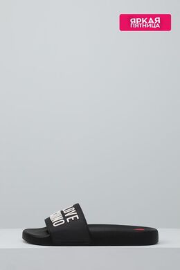 Love Moschino: Чёрные шлёпанцы 