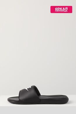Nike: Чёрные шлёпанцы 