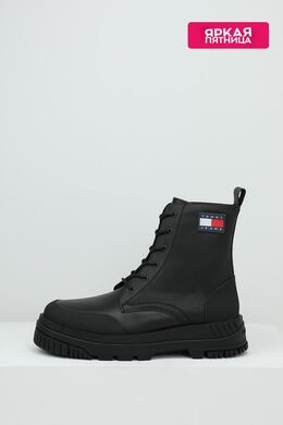 Tommy Hilfiger: Чёрные ботинки 