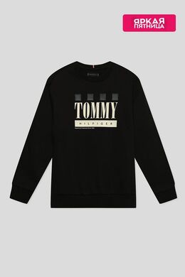 Tommy Hilfiger: Чёрная толстовка 