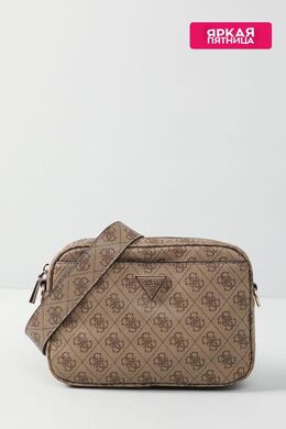 Guess: Бежевая сумка 