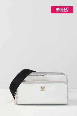 Tommy Hilfiger: Серебристая сумка  Iconic