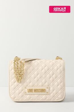 Love Moschino: Бежевая сумка 