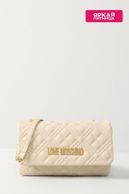 Love Moschino: Бежевая сумка 
