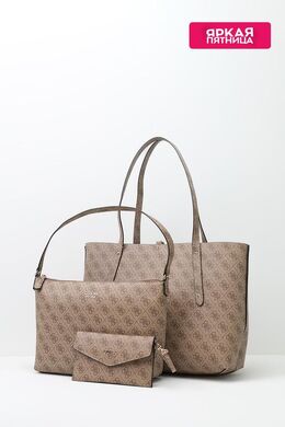 Guess: Бежевая сумка 