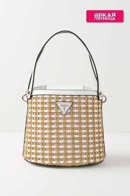 Guess: Бежевая сумка 