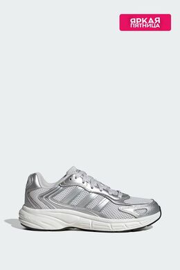 Adidas: Серебристые кроссовки 