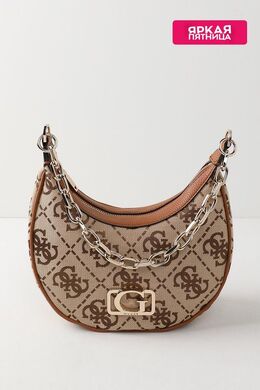 Guess: Бежевая сумка 