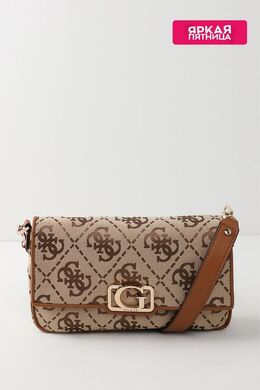 Guess: Бежевая сумка 