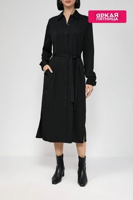 Calvin Klein: Платье с поясом 