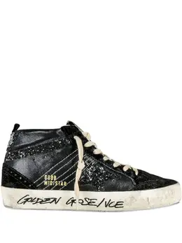 Golden Goose: Чёрные кроссовки  Mid Star