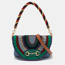 Gucci: Многоцветная сумка через плечо  Horsebit 1955
