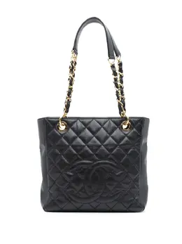 CHANEL Pre-Owned: Чёрная сумка-шоппер 
