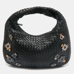 Bottega Veneta: Чёрная сумка  Intrecciato