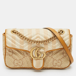 Gucci: Жёлтая сумка  GG Marmont