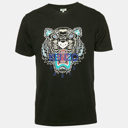 Kenzo: Чёрная футболка  Tiger