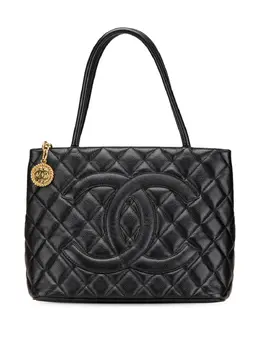 CHANEL Pre-Owned: Чёрная сумка-шоппер 