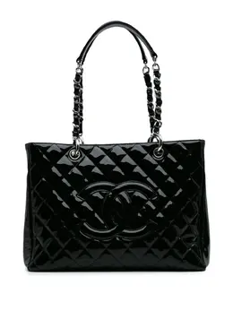 CHANEL Pre-Owned: Чёрная сумка-шоппер 