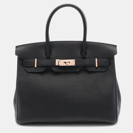 Hermes: Чёрная сумка  Birkin 30