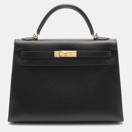 Hermes: Чёрная сумка  Kelly 32