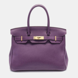 Hermes: Фиолетовая сумка  Birkin 30