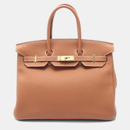 Hermes: Коричневая сумка  Birkin 35