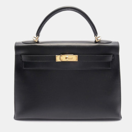 Hermes: Чёрная сумка  Kelly 32