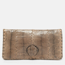 Bottega Veneta: Бежевый клатч 