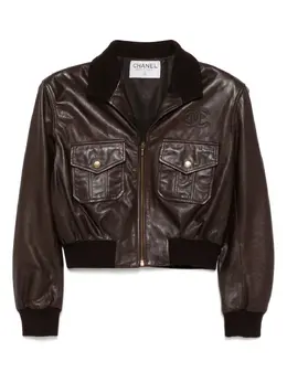 CHANEL Pre-Owned: Кожаная куртка 
